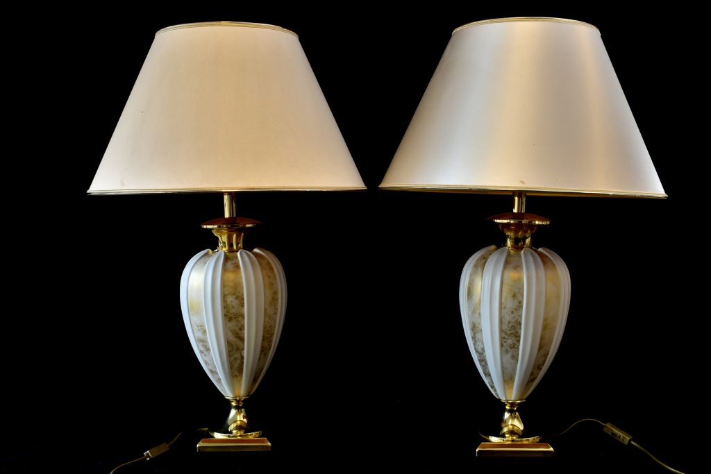 Set veioze mari Le Dauphin cu dungi aurii