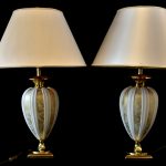 Set veioze mari Le Dauphin cu dungi aurii