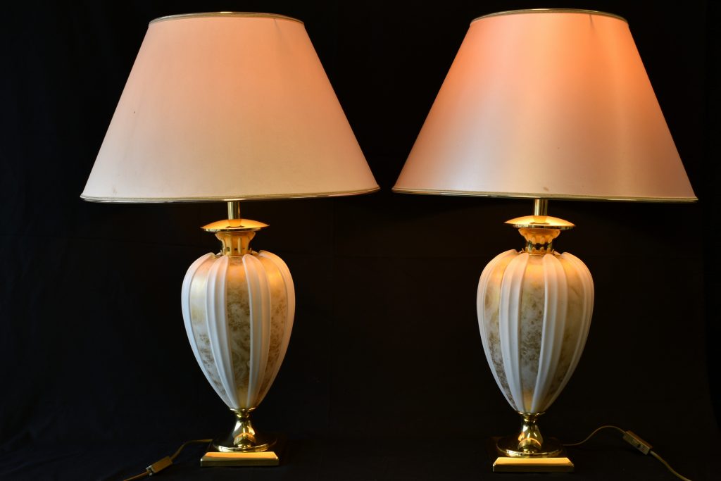 Set veioze mari Le Dauphin cu dungi aurii