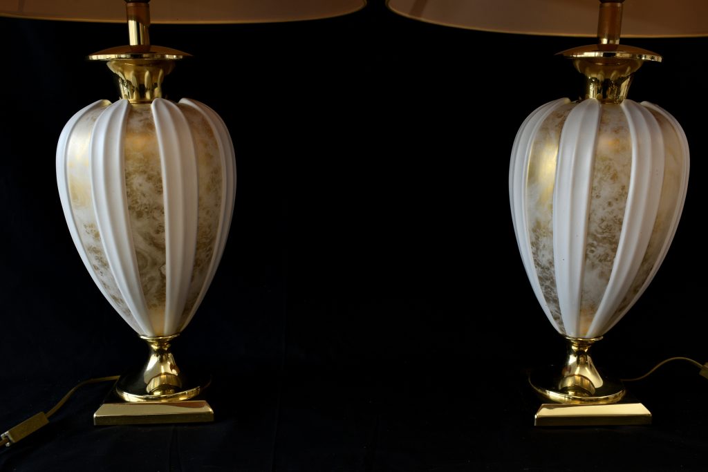 Set veioze mari Le Dauphin cu dungi aurii