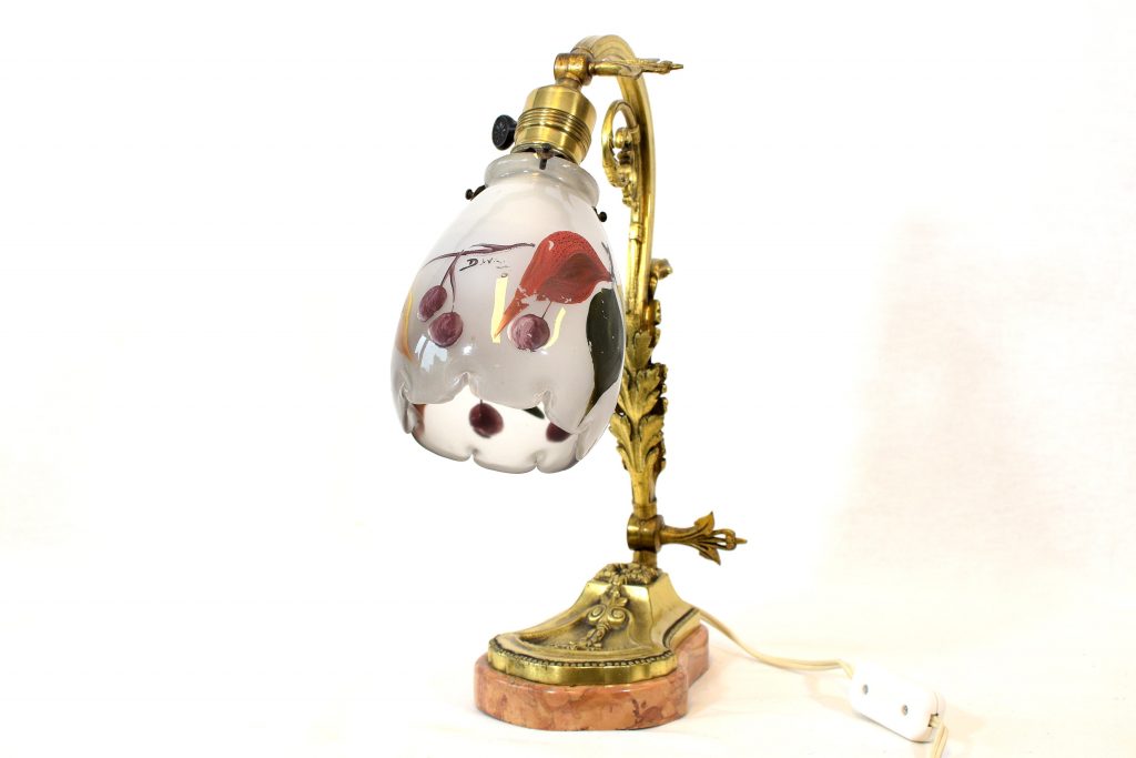 veioza art nouveau cu abajur semnat (3) veioza art nouveau cu abajur semnat