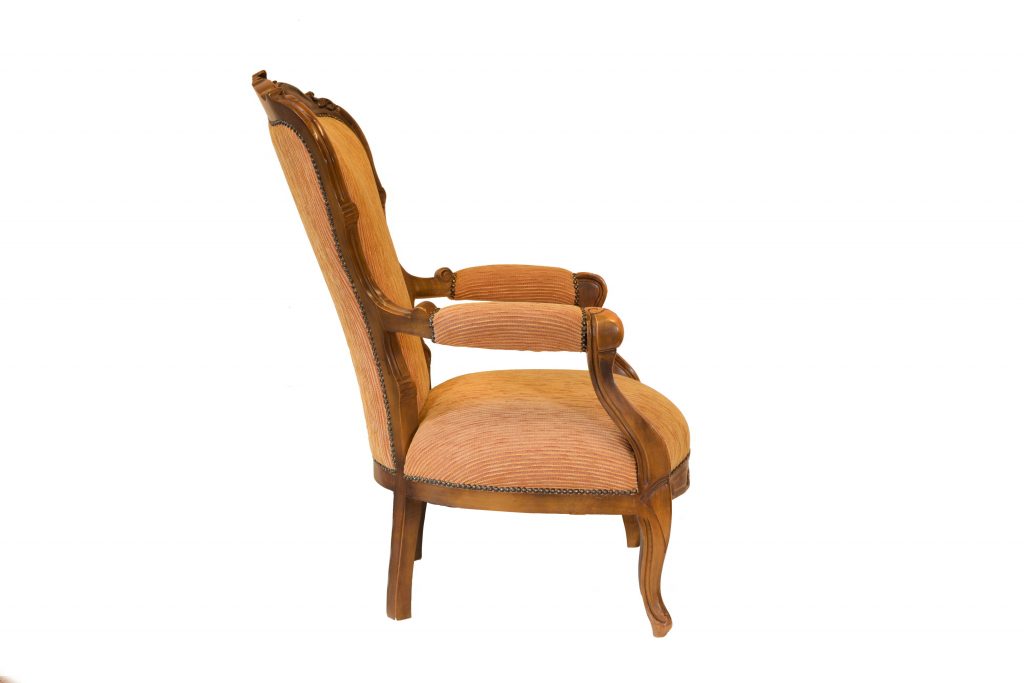 Fotoliu Louis al XV lea din lemn de nuc (11) Fotoliu Louis al XV lea din lemn de nuc