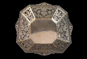 Fructiera din argint Cupidon