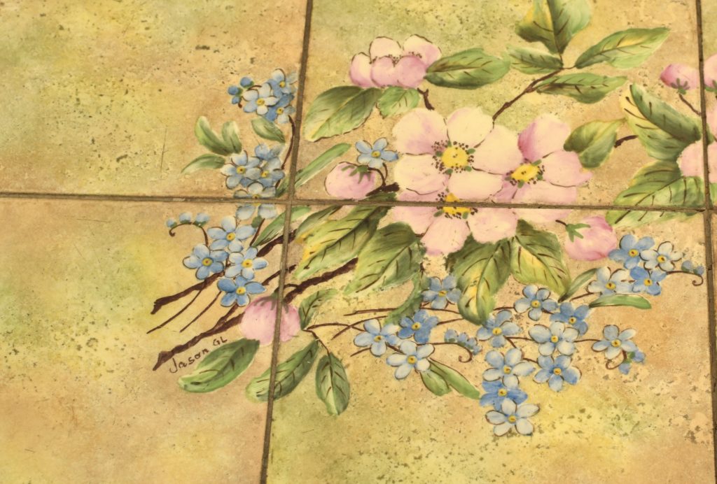 Set 3 masute cu gresie pictata