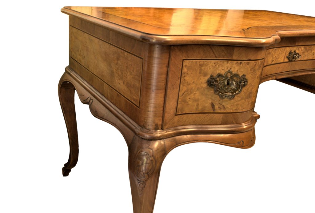 Birou Art Nouveau din lemn de nuc (4) Birou Art Nouveau din lemn de nuc