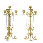 Set 2 sfesnice Art Nouveau cu lant