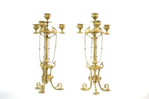 Set 2 sfesnice Art Nouveau cu lant