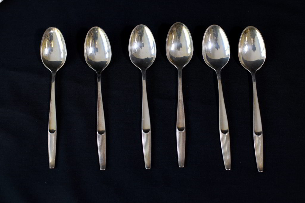 Set 6 lingurite din argint Danemarca (1) Set 6 lingurite din argint Danemarca (3)