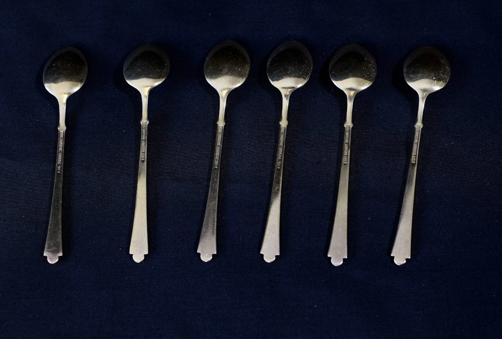 Set 6 lingurite din argint cu email